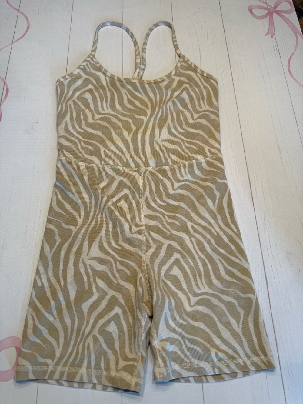 Old Navy Powerchill Racerback Bodysuit Zebra size S